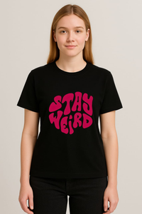 Unisex "Stay Weird" Groovy Graphic Regular Fit T-shirt
