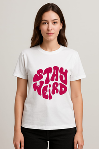 Unisex "Stay Weird" Groovy Graphic Regular Fit T-shirt