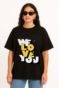 Unisex "WE LOVE YOU" Statement Oversized T-shirt