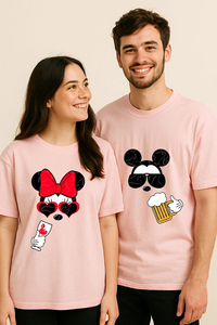 Cheers to Us: Mickey & Minnie Duo Printed Couple Oversized T-shirts