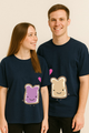 Perfectly Paired: Bread & Peanut Butter Printed Couples Oversized T-shirt