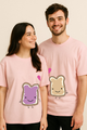 Perfectly Paired: Bread & Peanut Butter Printed Couples Oversized T-shirt