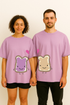 Perfectly Paired: Peanut Butter & bread Printed Couple Duo Oversized T-shirts