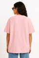 Women's Baby Pink Oversized Crew Neck T-shirt