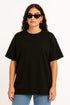 Women's oversized Plain Black Crew Neck T-shirt