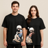 Couple's Scooter Ride Printed Oversized T-shirt
