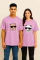 Couple's "Cool Bears" Coffee Printed Oversized  T-shirt