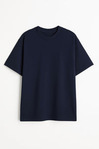 Women's oversized Plain Black Crew Neck T-shirt
