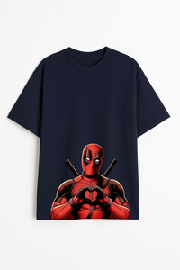 Deadpool "Heart Hands" Printed Oversized T-shirt