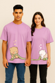 Couple's "Cozy Bears" Printed Oversized T-shirt