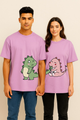 Couple's "Playful Dinosaurs" Printed Oversized T-shirt