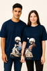Couple's "Scooter Ride" Printed Oversized T-shirt