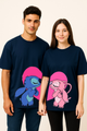 Couple's "Stitch & Angel Love"  Printed Oversized T-shirt