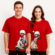 Couple's "Scooter Ride" Printed Oversized T-shirt