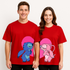 Couple's "Stitch & Angel Love"  Printed Oversized T-shirt