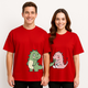 Couple's "Playful Dinosaurs" Printed Oversized T-shirt