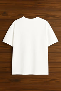 Women's White Oversized Plain Crew Neck T-shirt