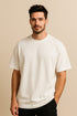 Men's White Oversized Plain Crew Neck T-shirt