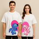 Couple's "Stitch & Angel Love" Printed Oversized T-shirt